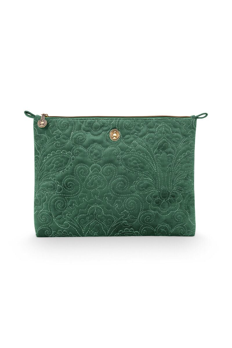 Cosmetic Flat Pouch Large Velvet Quiltey Days
