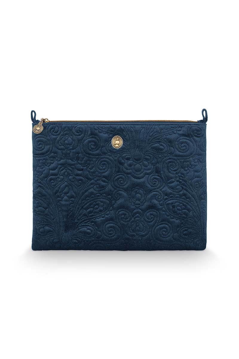 Cosmetic Flat Pouch Large Velvet Quiltey Days