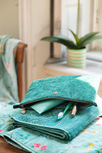 Cosmetic Flat Pouch Large Velvet Quiltey Days